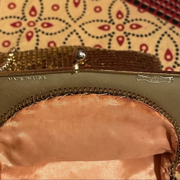 Vintage Gold Whiting & Davis Mesh Mini Bag - Picture 2 of 5
